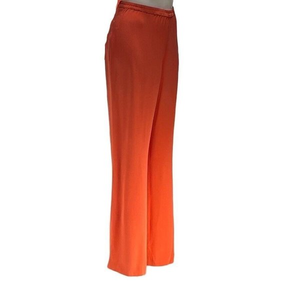 CYNTHIA HOWIE MAGGIE BOUTIQUE Pants Suit Silk Orange Wide Leg Womens Size 16 NEW - Picture 8 of 12